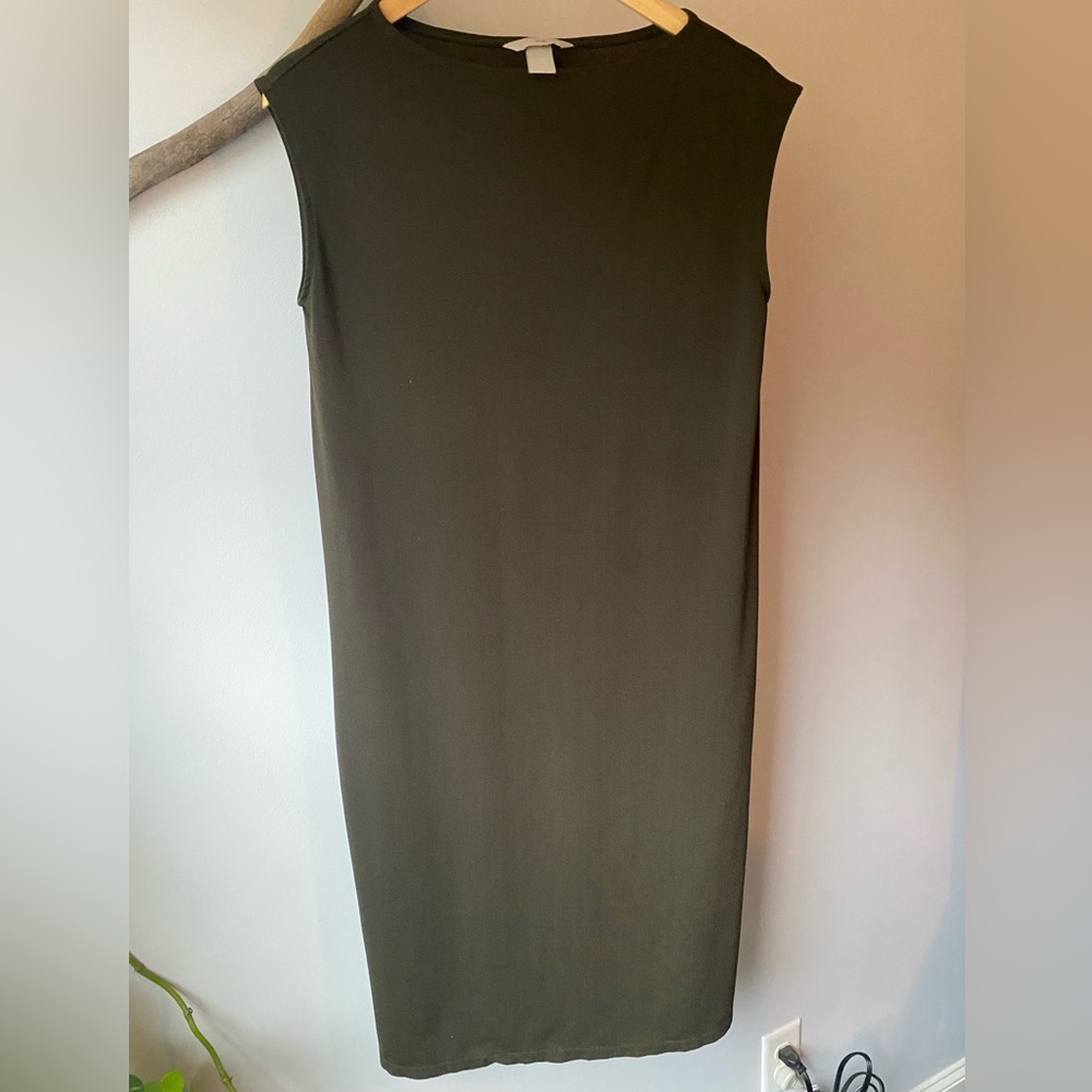 COPY - H&M Olive Green Side Slit Dress / Tunic Top Size Small